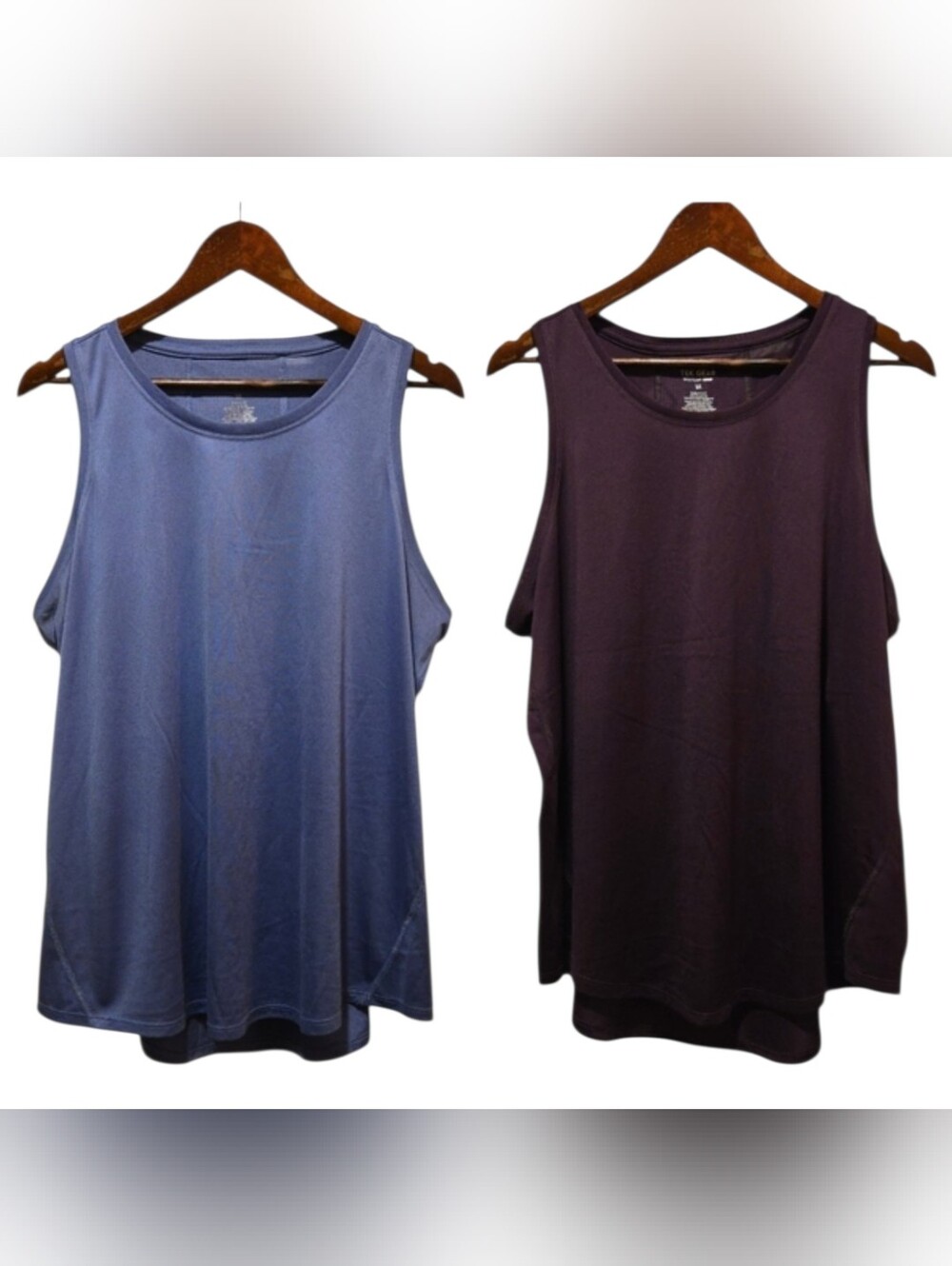 Tek Gear Periwinkle & Wine Tank Tops Bundle Size 1X